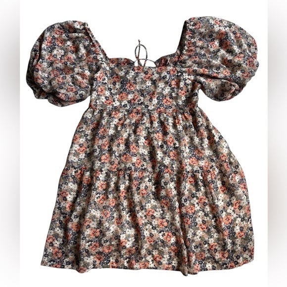 MINKPINK Multicolor Floral Puff Sleeve Dress - Picture 1 of 11